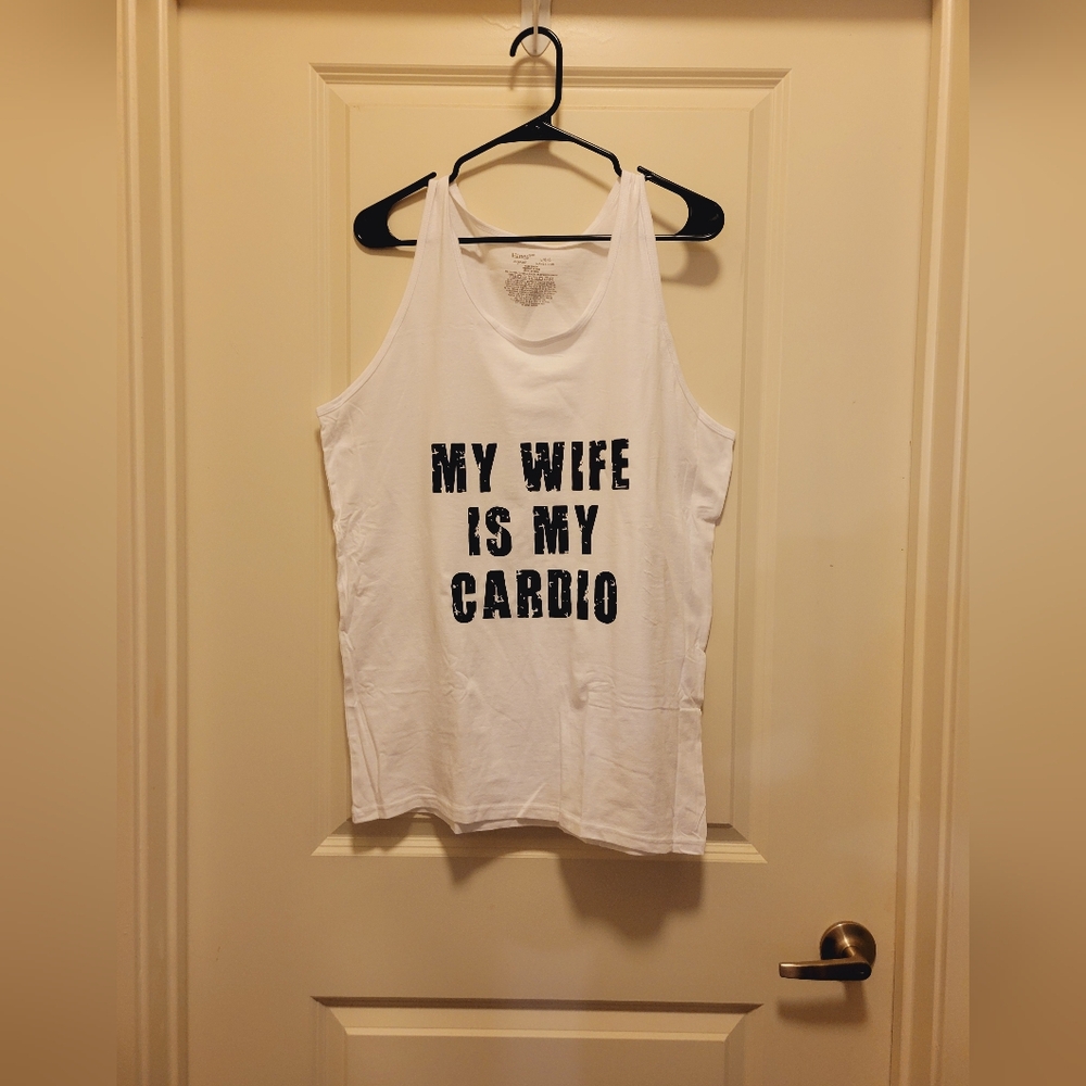 My Wife Is My Cardio Humor Mens Handmade Tank